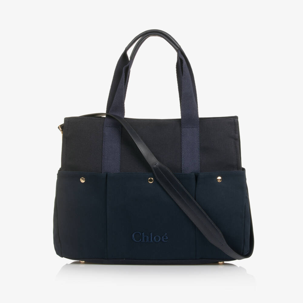 Chloé - Navy Blue Canvas Changing Bag with Pouch & Mat (41cm