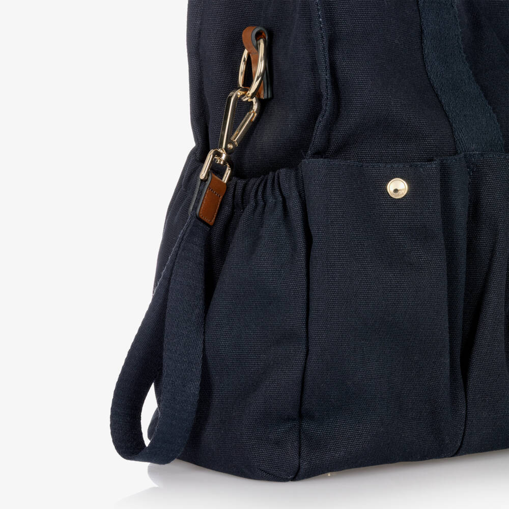 Chloé-Navy Blue Horse Medal Changing Bag with Pouch & Mat (41cm) | Childrensalon