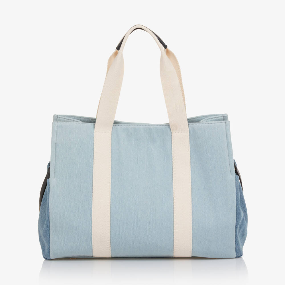Chloé-Two Tone Blue Denim Changing Bag (43cm) | Childrensalon