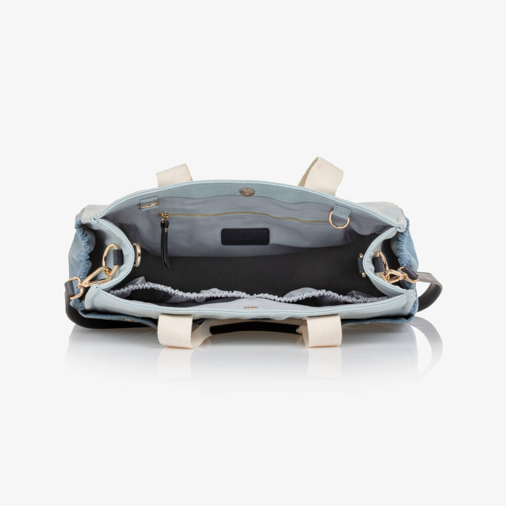 Chloé-Two Tone Blue Denim Changing Bag (43cm) | Childrensalon