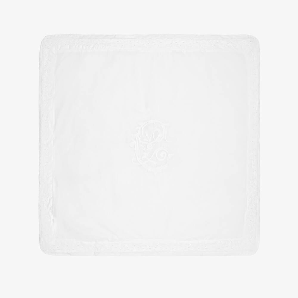 Chloé-White Embroidered Babygrow & Blanket Gift Set | Childrensalon