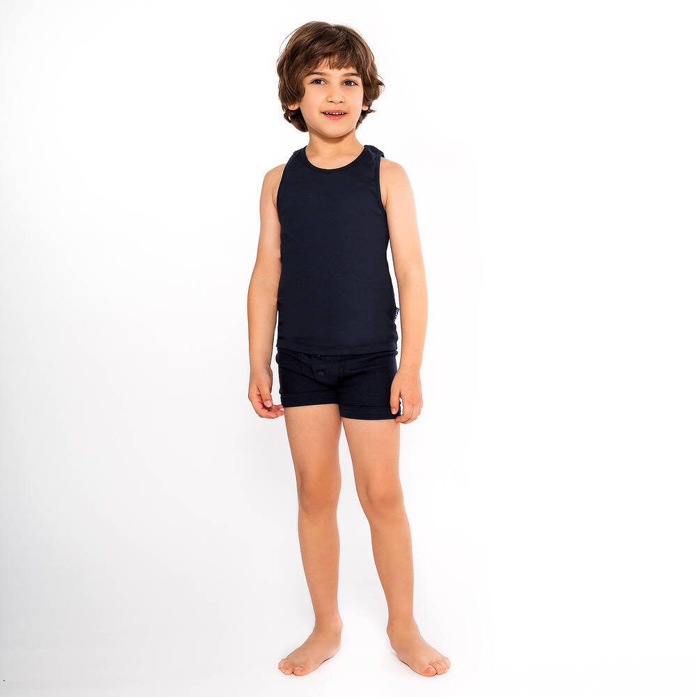 Claesen's-Boys Blue Cotton Boxer Shorts (2 Pack) | Childrensalon