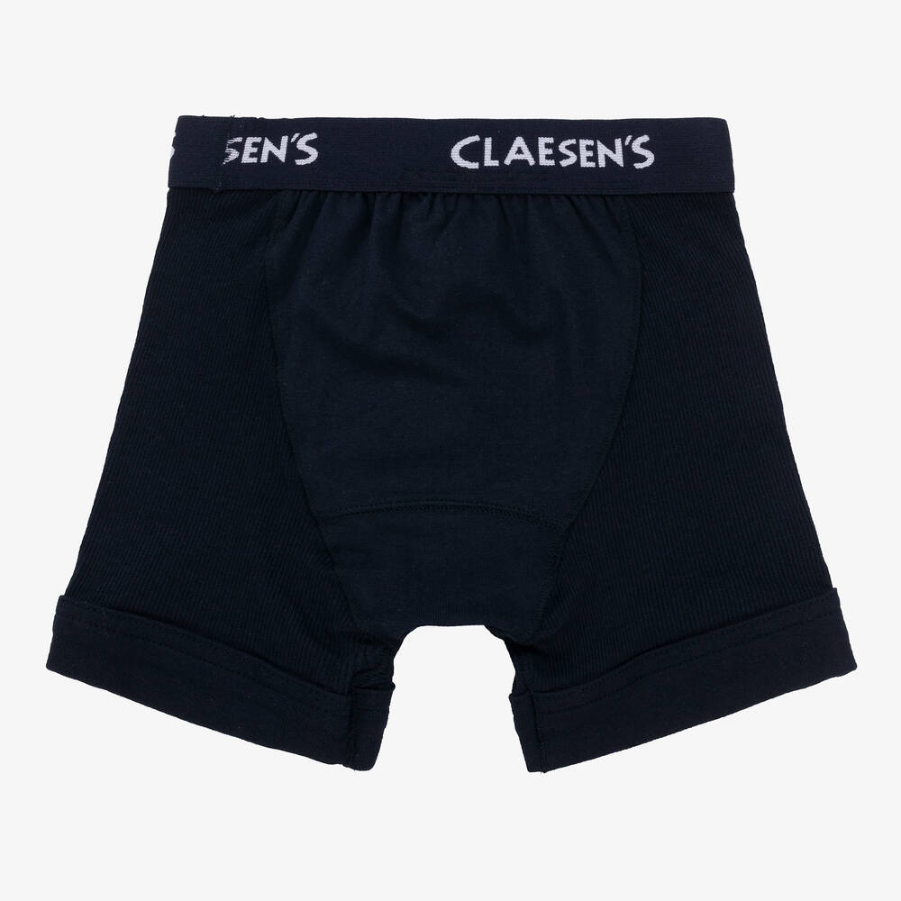 Claesen's-Boys Blue Cotton Boxer Shorts (2 Pack) | Childrensalon