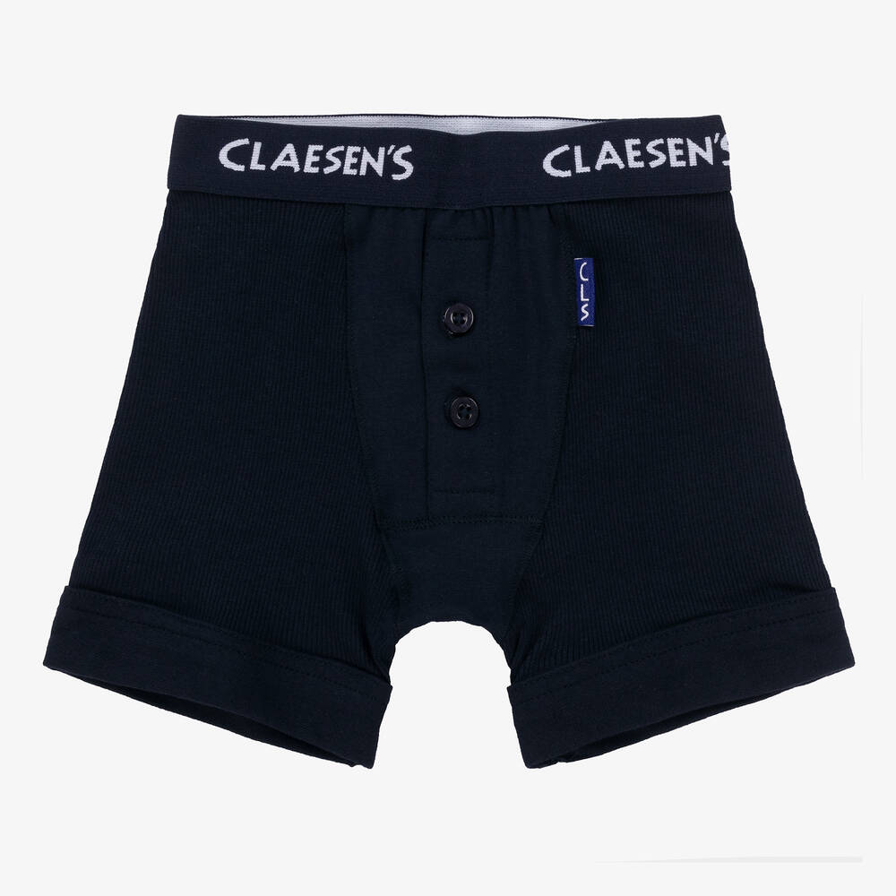 Claesen's-Boys Blue Cotton Boxer Shorts (2 Pack) | Childrensalon