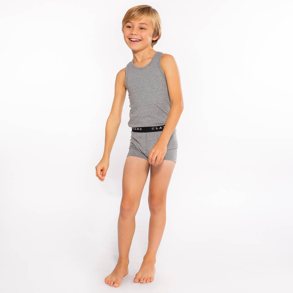 Claesen's-Серые хлопковые боксеры для мальчиков (2шт.) | Childrensalon