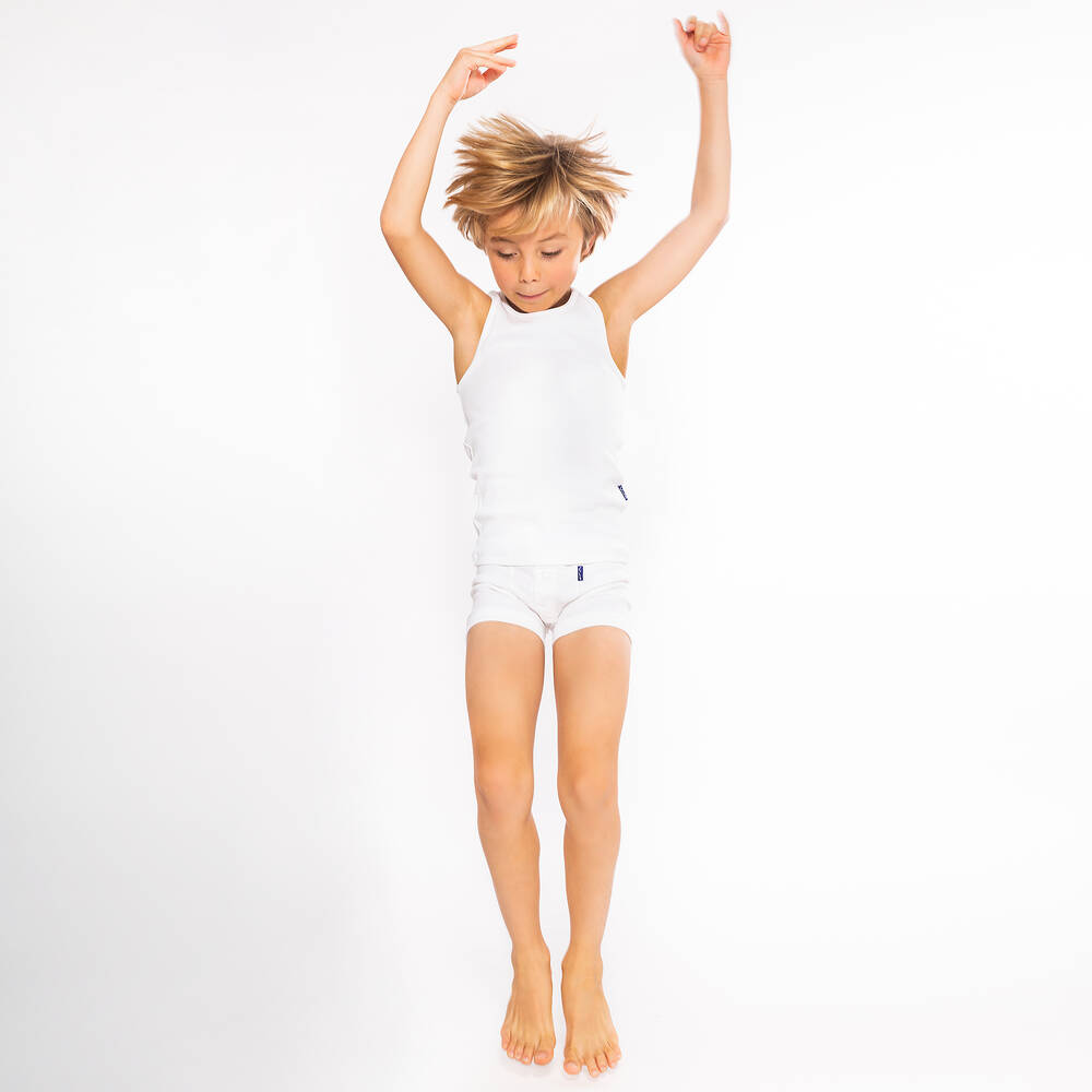 Claesen's-Boys White Cotton Boxers (2 Pack) | Childrensalon