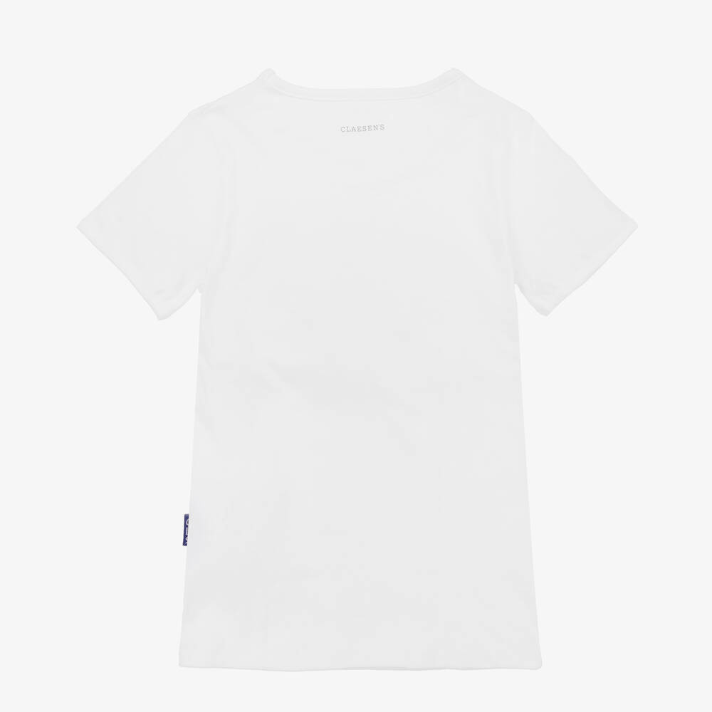 Claesen's-Boys White Cotton T-Shirt Vests (2 Pack) | Childrensalon