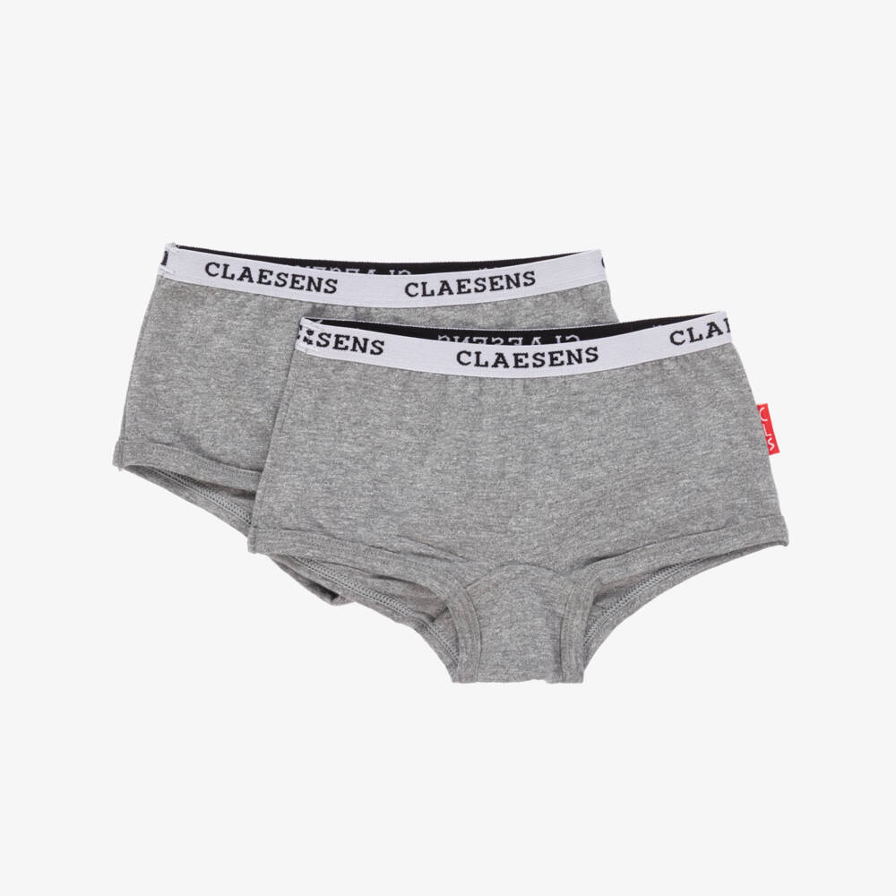 Claesen's-Серые хлопковые трусики для девочек (2шт.) | Childrensalon