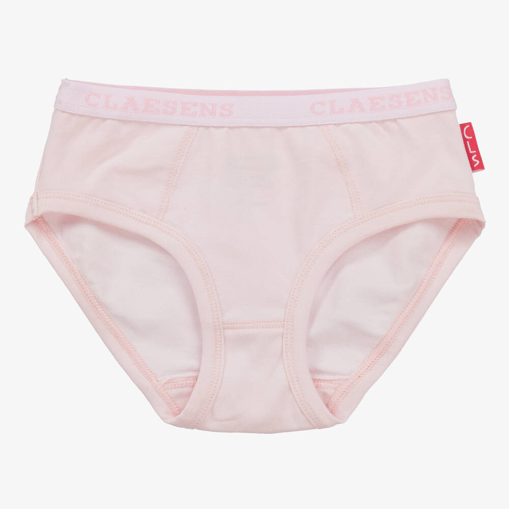 Claesen's-Girls Pink Cotton Knickers (3 Pack) | Childrensalon