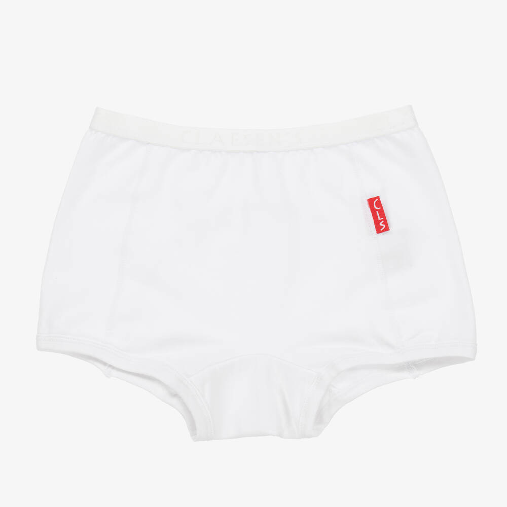 Claesen's-Girls White Cotton Knickers (2 Pack) | Childrensalon