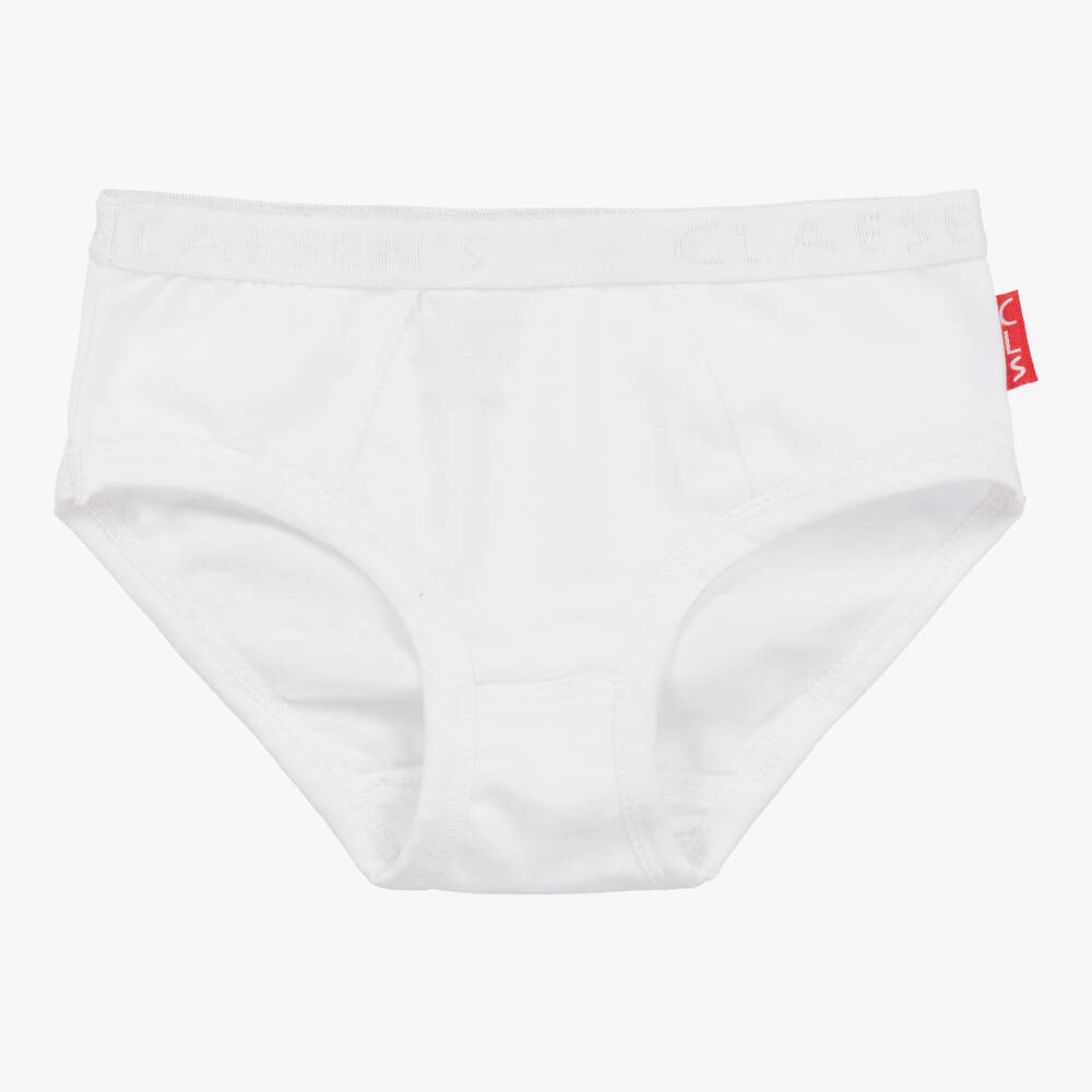 Claesen's-Girls White Cotton Knickers (3 Pack) | Childrensalon