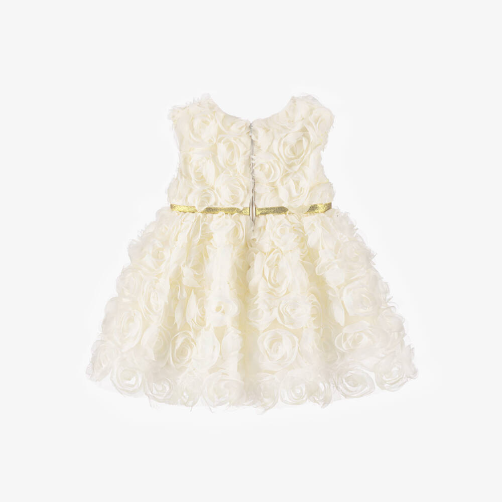 Coeur by Childrensalon-Baby Girls Ivory Floral Organza & Tulle Dress | Childrensalon