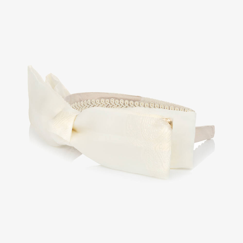 Coeur by Childrensalon-Girls Champagne Gold Butterfly Organza Bow Hairband  | Childrensalon