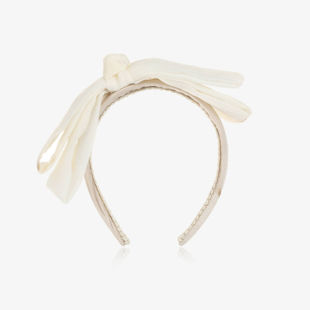 Coeur by Childrensalon-Girls Champagne Gold Butterfly Organza Bow Hairband  | Childrensalon