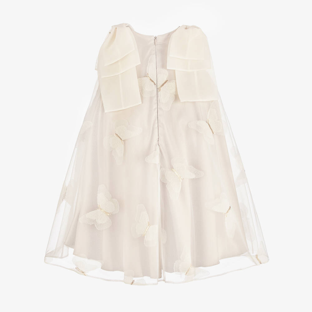 Coeur by Childrensalon-Girls Champagne Gold Butterfly Organza Dress | Childrensalon