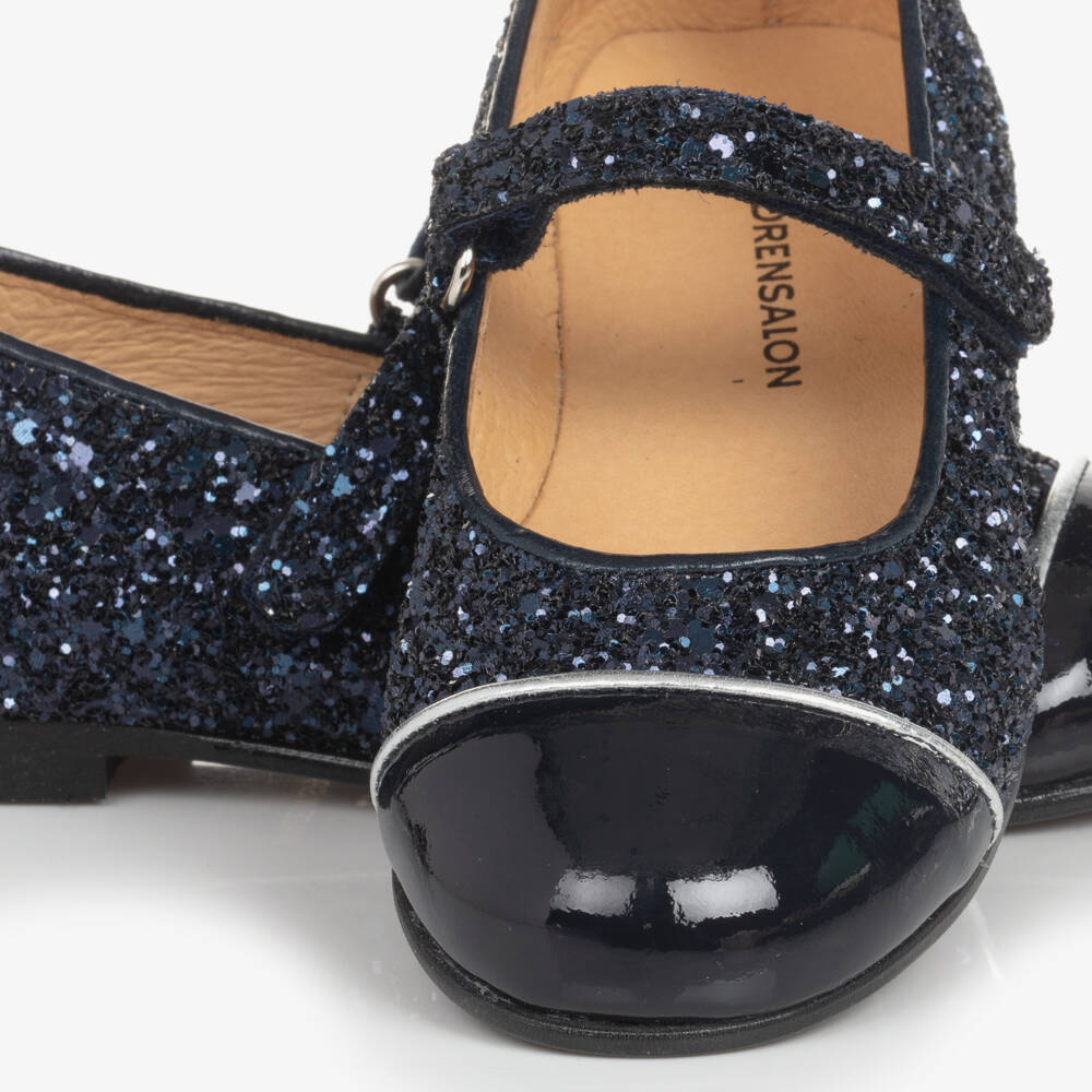 Coeur by Childrensalon-Girls Glittery Navy Blue Mary Jane Shoes | Childrensalon
