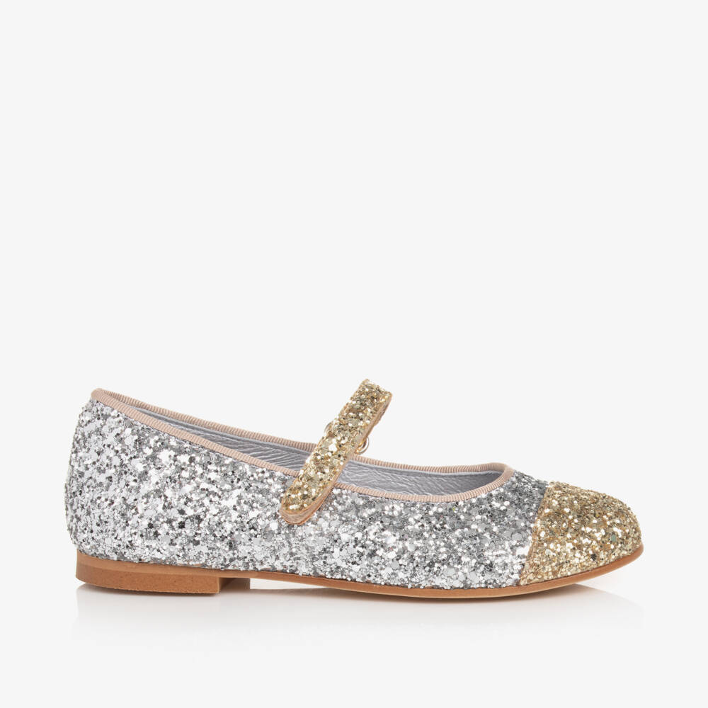 Coeur by Childrensalon-Girls Glittery Silver & Gold Mary Jane Shoes | Childrensalon