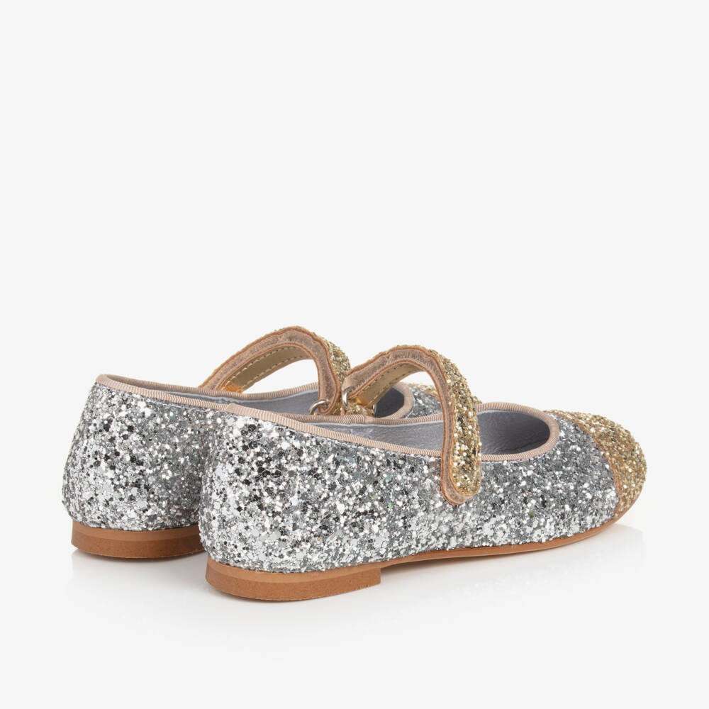 Coeur by Childrensalon-Girls Glittery Silver & Gold Mary Jane Shoes | Childrensalon