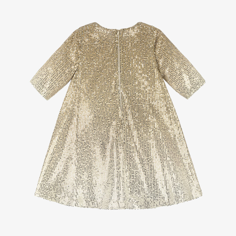 Coeur by Childrensalon-Girls Gold Ombré Sequinned Dress | Childrensalon