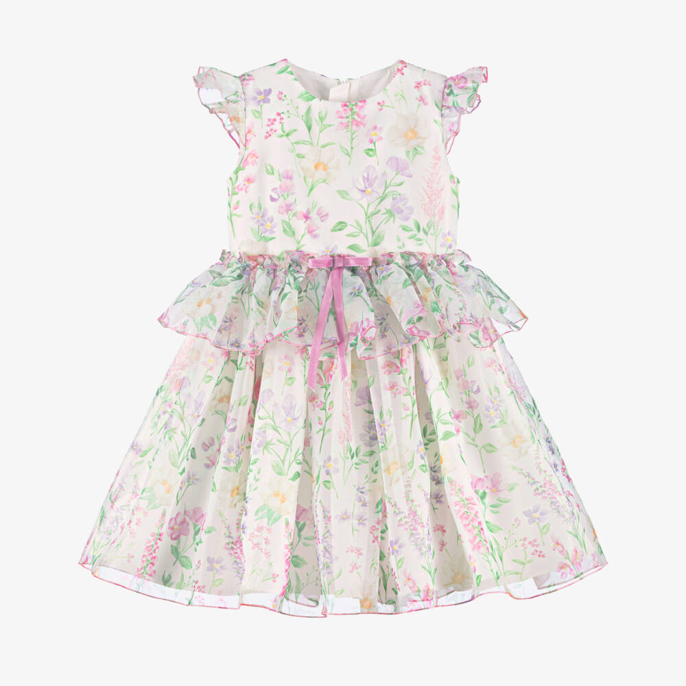 Coeur by Childrensalon-Girls Ivory Floral Organza Dress | Childrensalon
