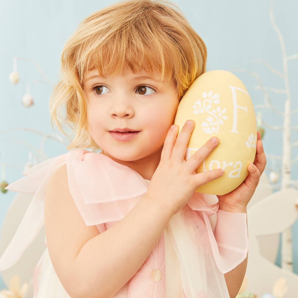 Coeur by Childrensalon-Girls Ivory & Pink Floral Organza Dress | Childrensalon