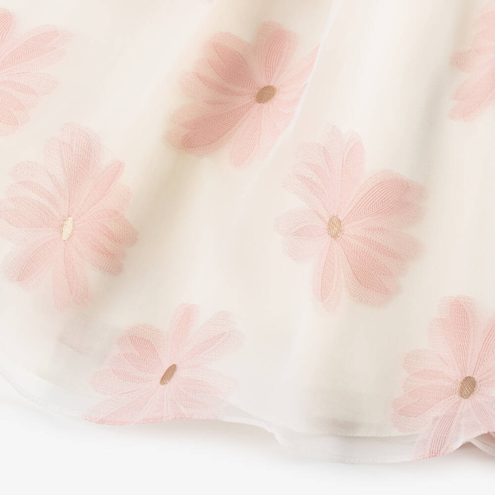Coeur by Childrensalon-Girls Ivory & Pink Floral Organza Dress | Childrensalon