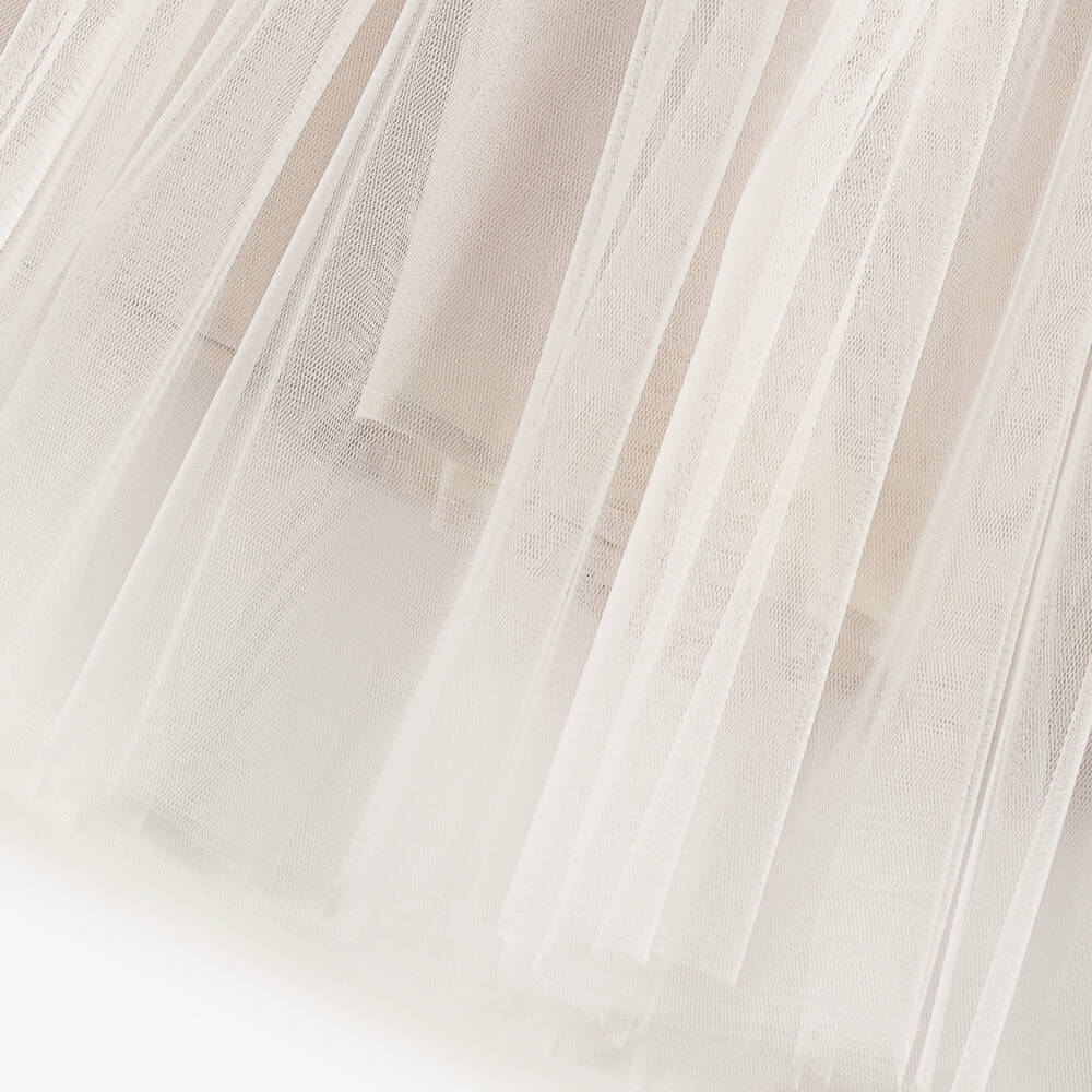 Coeur by Childrensalon-Girls Ivory Tulle Dress with Sequinned Flowers | Childrensalon