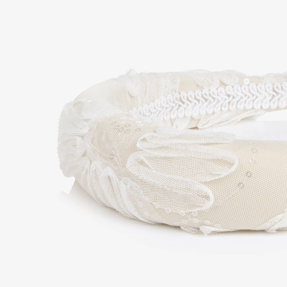 Coeur by Childrensalon-Girls Ivory Tulle & Sequin Headband | Childrensalon