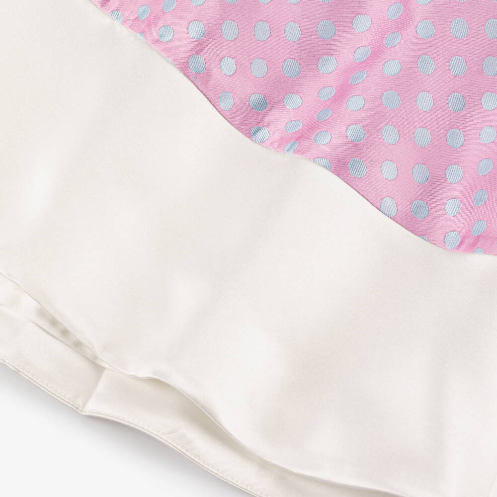 Coeur by Childrensalon-Girls Lilac Pink & Blue Satin Polka Dot Dress | Childrensalon