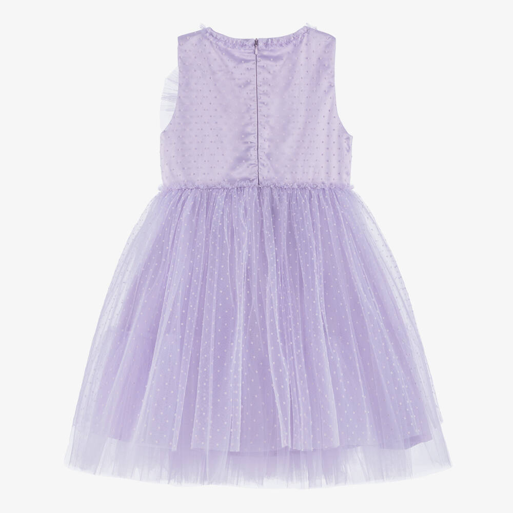 Coeur by Childrensalon-Girls Lilac Polka Dot Tulle Dress | Childrensalon
