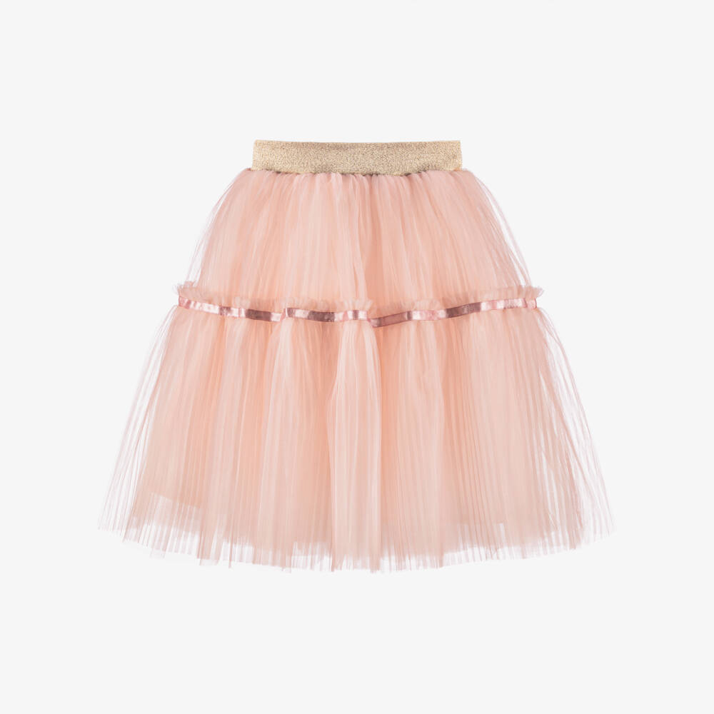 Coeur by Childrensalon-Girls Pink Pleated Tulle Skirt | Childrensalon
