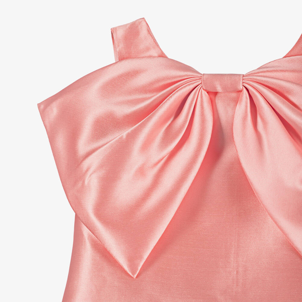 Coeur by Childrensalon-Girls Pink Satin Sleeveless Bow Top | Childrensalon
