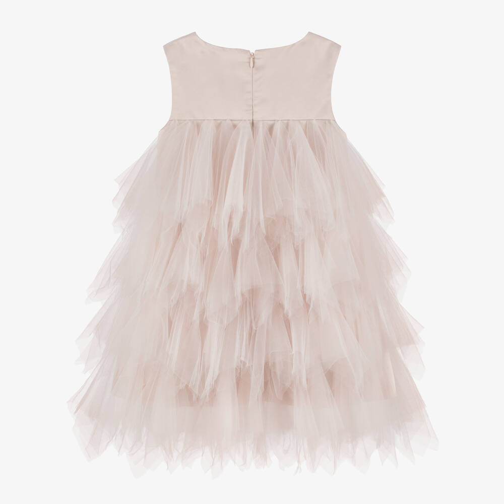 Coeur by Childrensalon Limited Edition-Girls Pink Satin & Tulle Dress  | Childrensalon