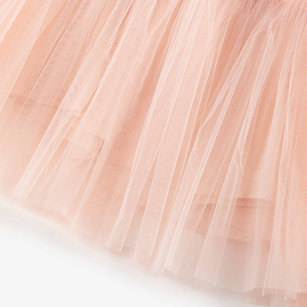 Coeur by Childrensalon-Girls Pink Tulle Dress with Sequinned Flowers | Childrensalon