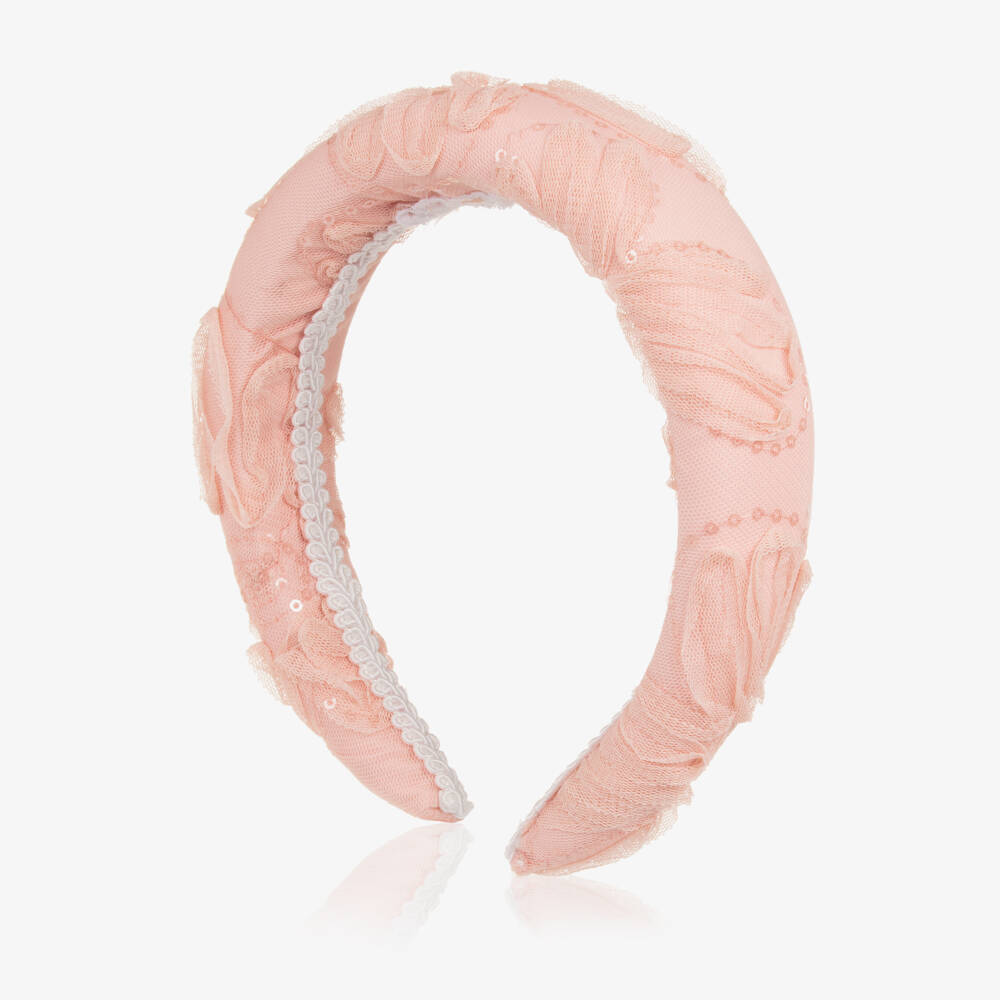 Coeur by Childrensalon-Girls Pink Tulle & Sequin Hairband | Childrensalon