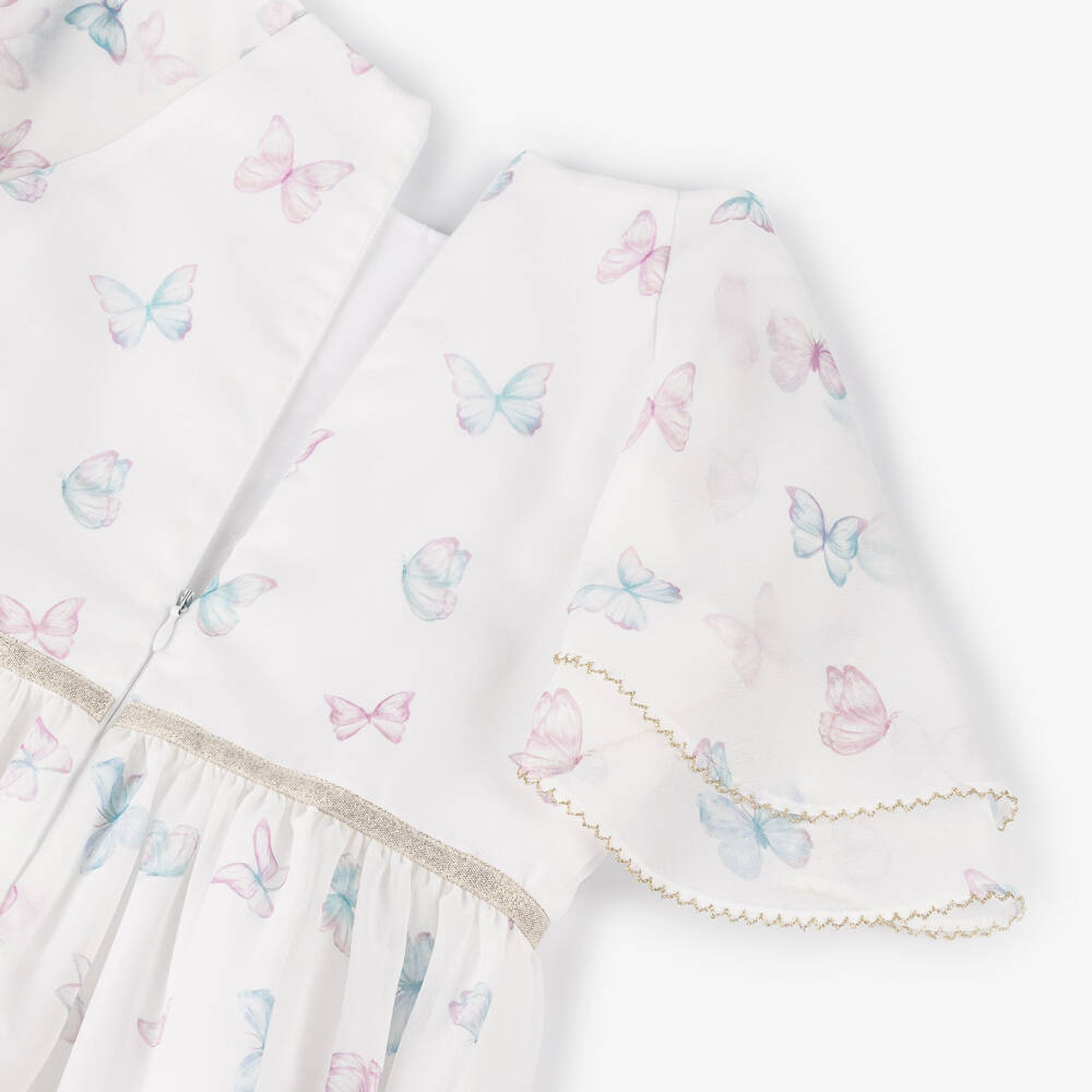 Coeur by Childrensalon-Girls White Chiffon Butterfly Dress | Childrensalon