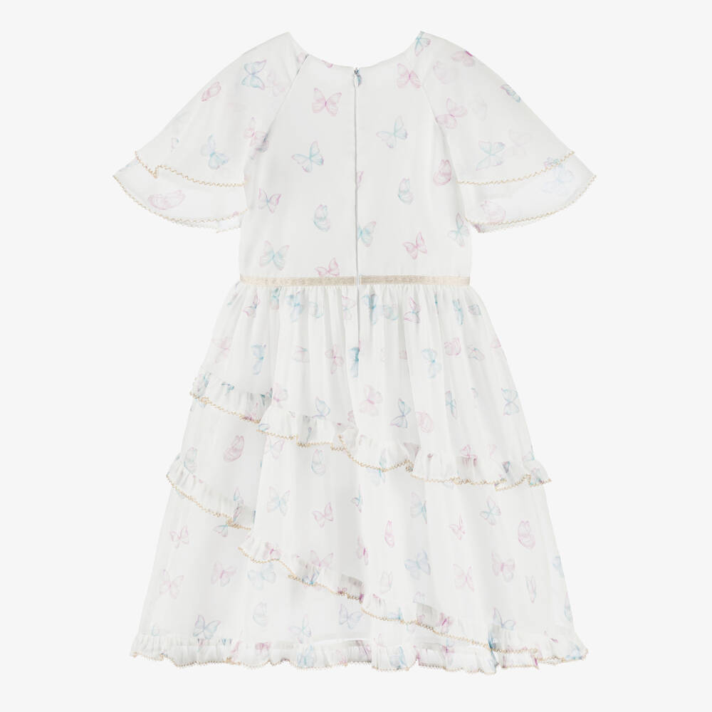 Coeur by Childrensalon-Girls White Chiffon Butterfly Dress | Childrensalon