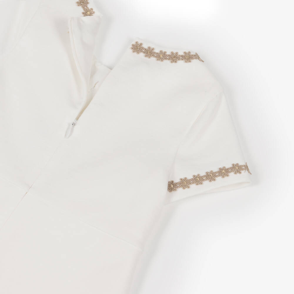 Coeur by Childrensalon-فستان بنات بطبعة ورود لون أبيض للبنات  | Childrensalon