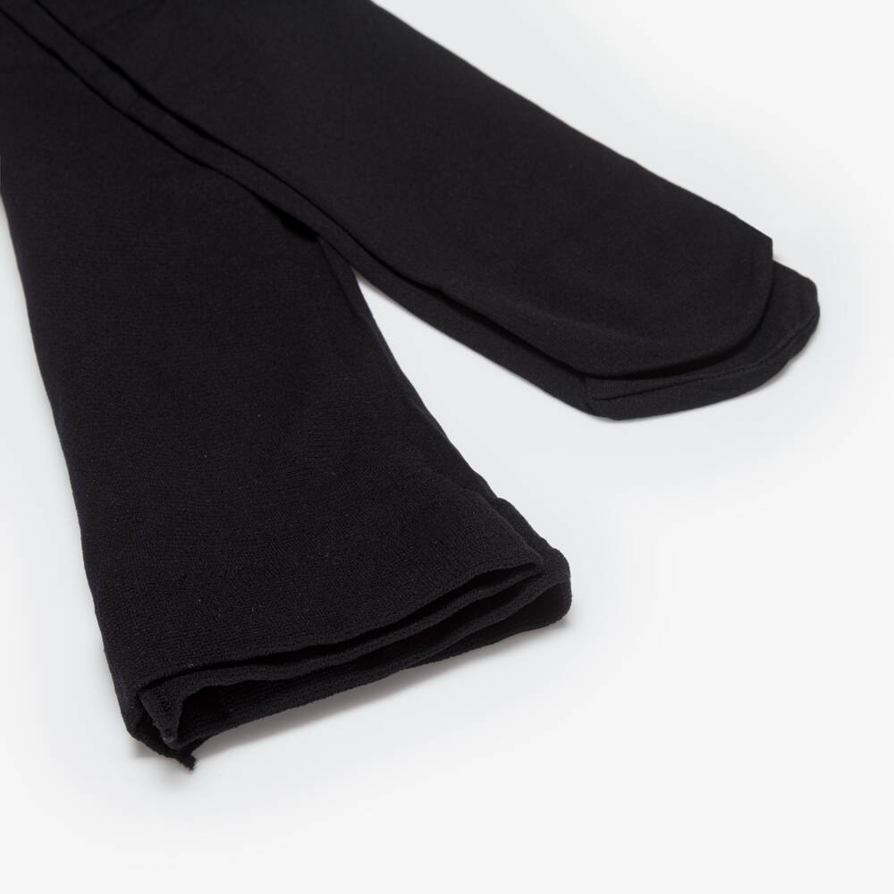 Country Kids-Girls Black Microfibre Opaque Tights | Childrensalon