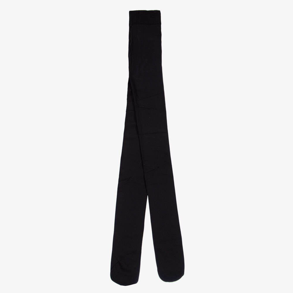 Country Kids-Girls Black Microfibre Opaque Tights | Childrensalon