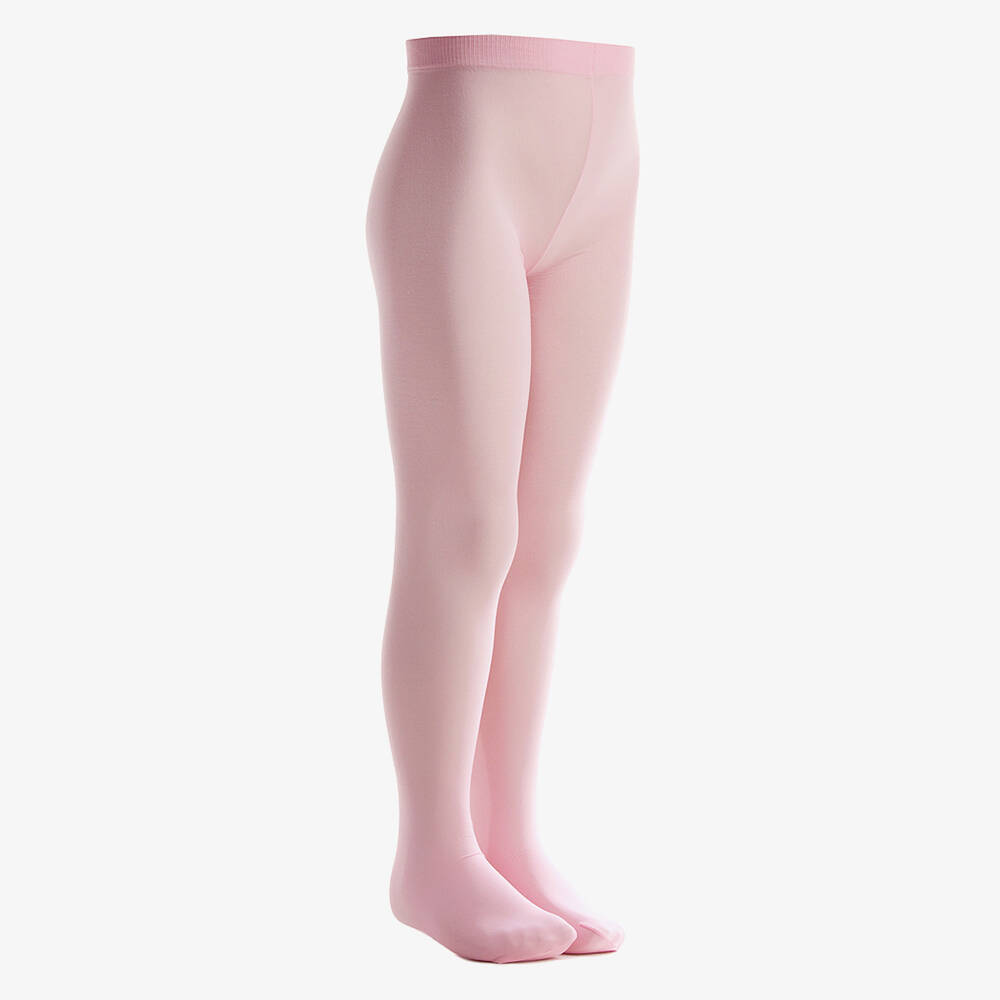 Country Kids-Girls Pink Microfibre Opaque Tights | Childrensalon