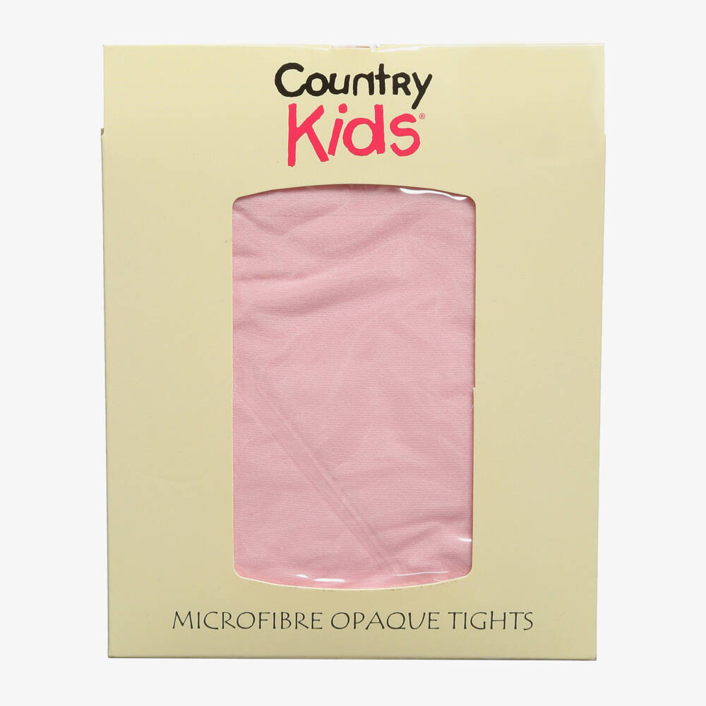 Country Kids-Girls Pink Microfibre Opaque Tights | Childrensalon