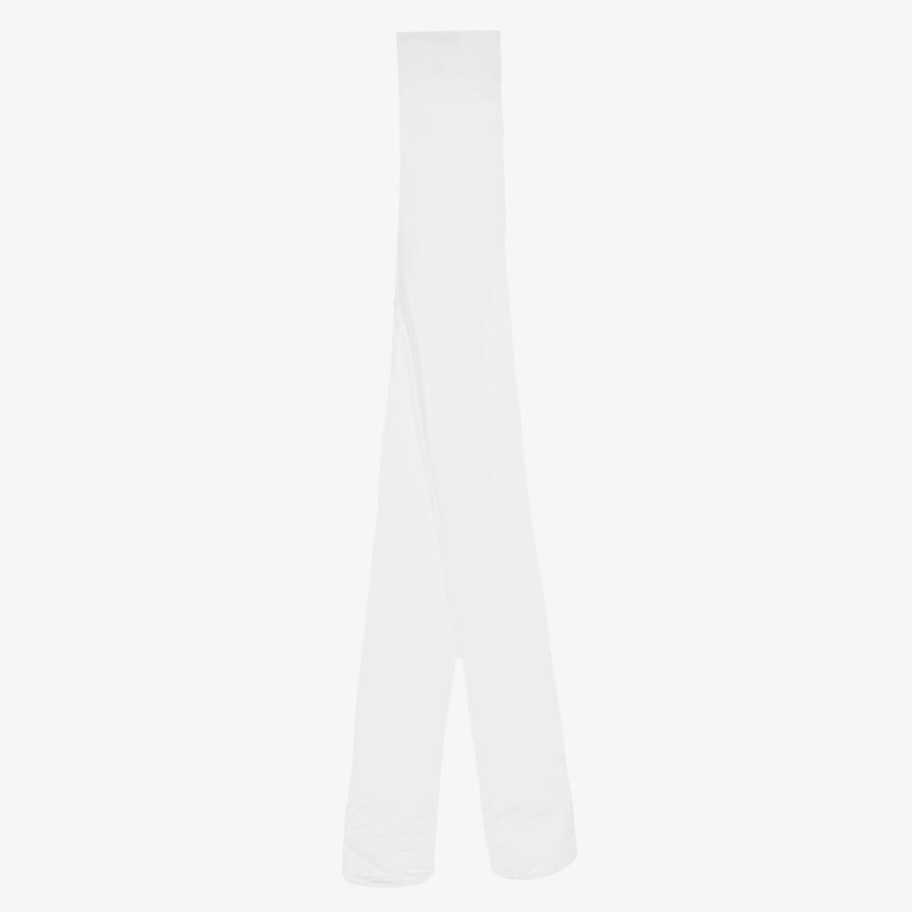 Country Kids-Girls White Microfibre Opaque Tights | Childrensalon
