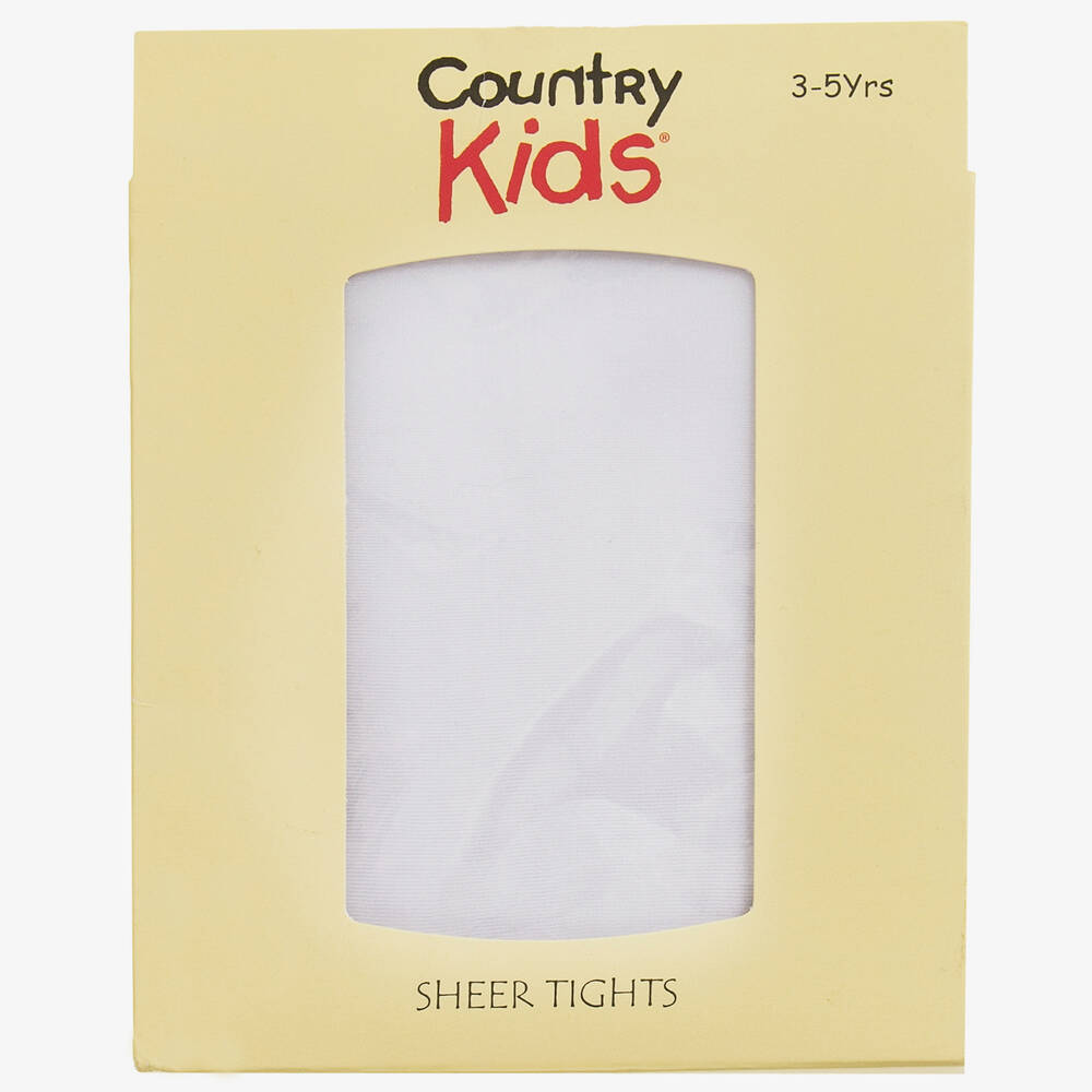Country Kids-Girls White Sheer Tights | Childrensalon