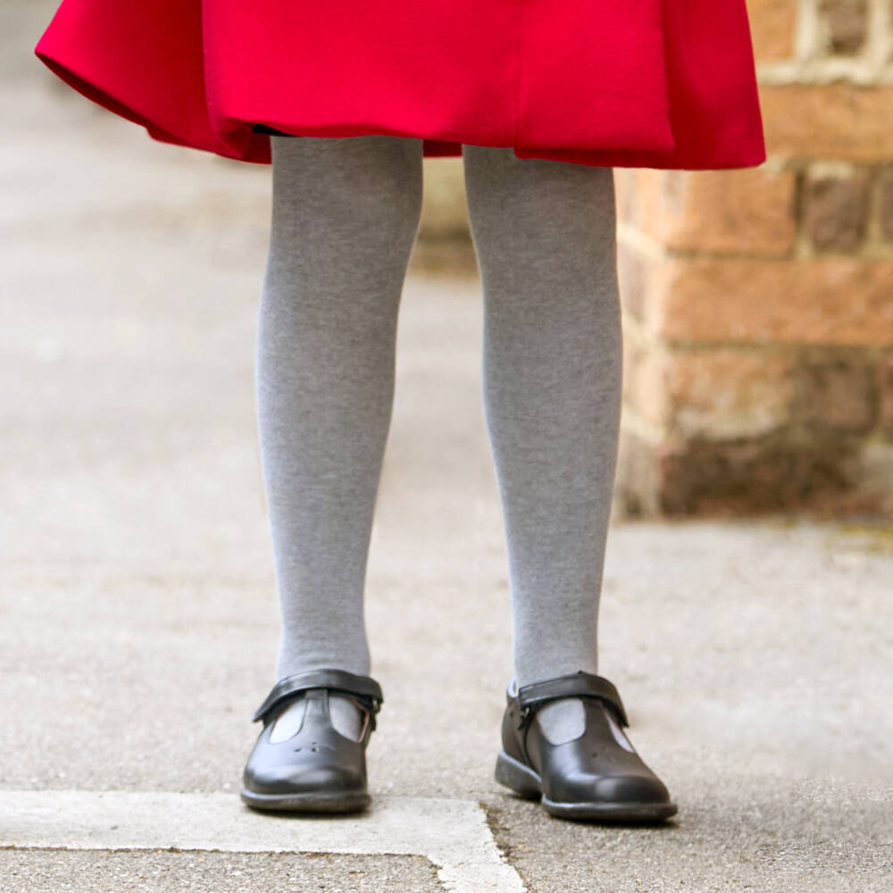 Country Kids-Grey Cotton Knitted Tights | Childrensalon