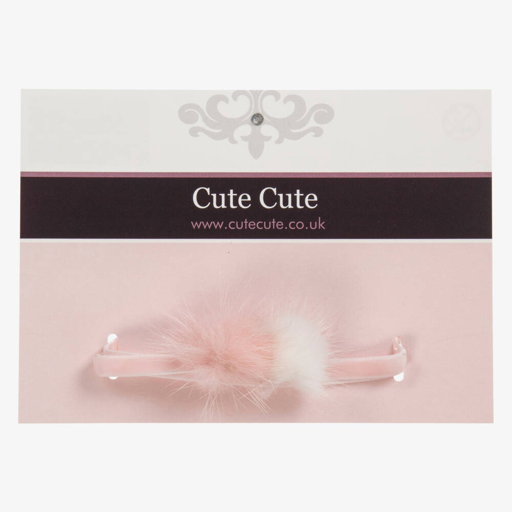 Cute Cute-Baby Girls Pink Pom-Pom Headband | Childrensalon