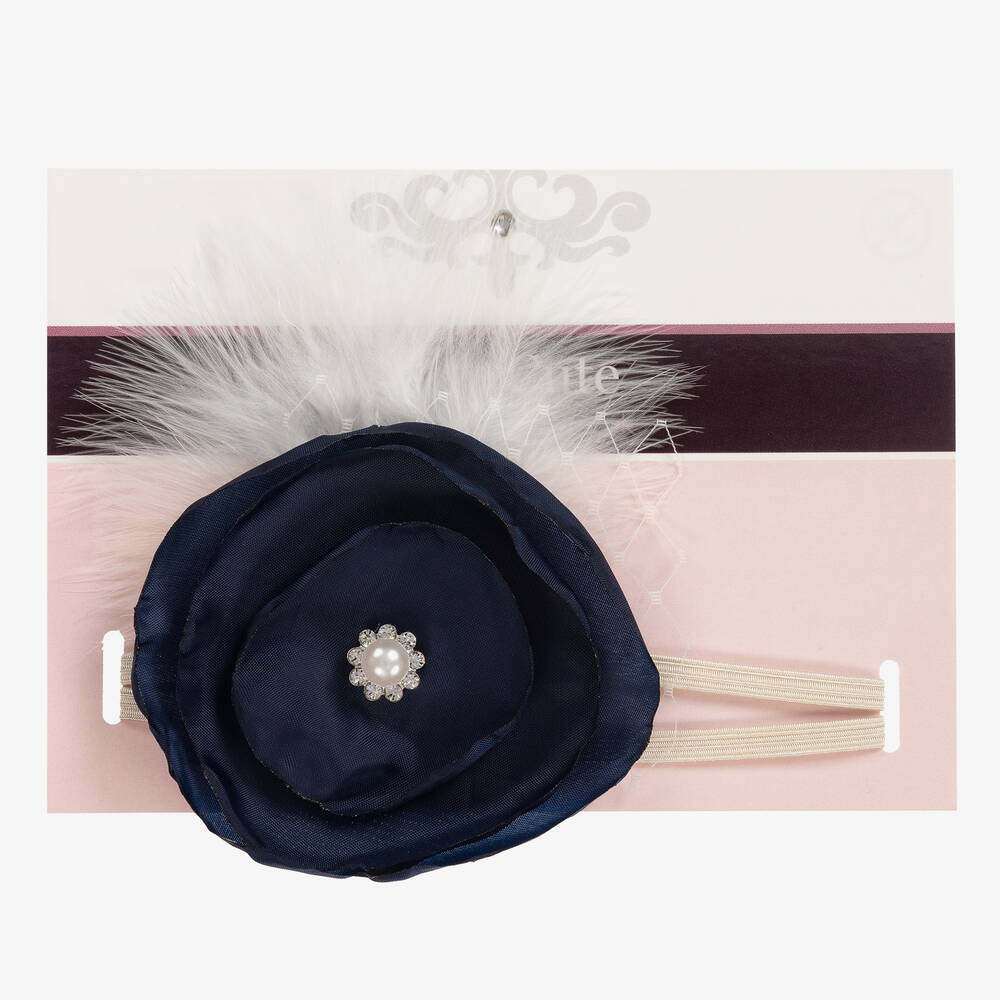 Cute Cute-Blue Satin Flower Headband | Childrensalon