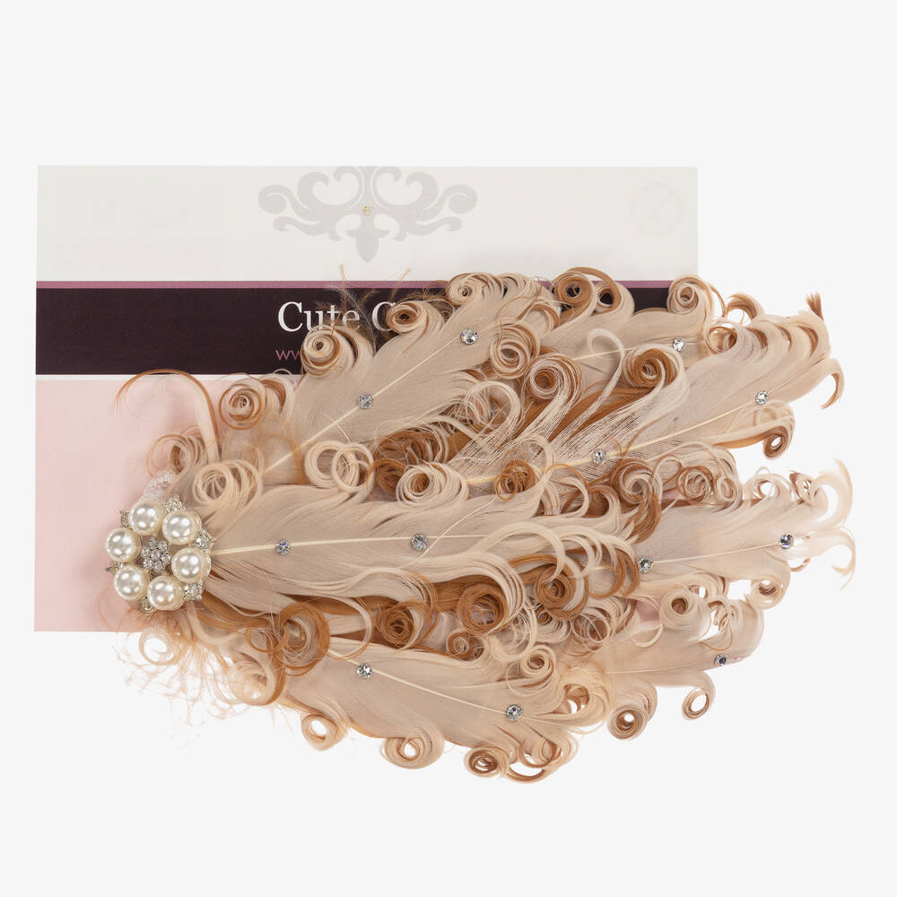 Cute Cute-Feather & Pearl Headband | Childrensalon