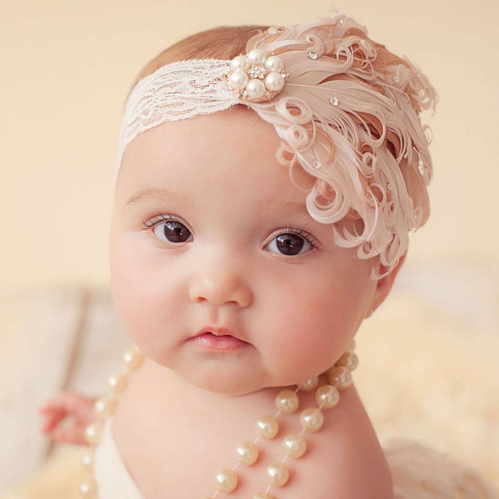 Cute Cute-Feather & Pearl Headband | Childrensalon