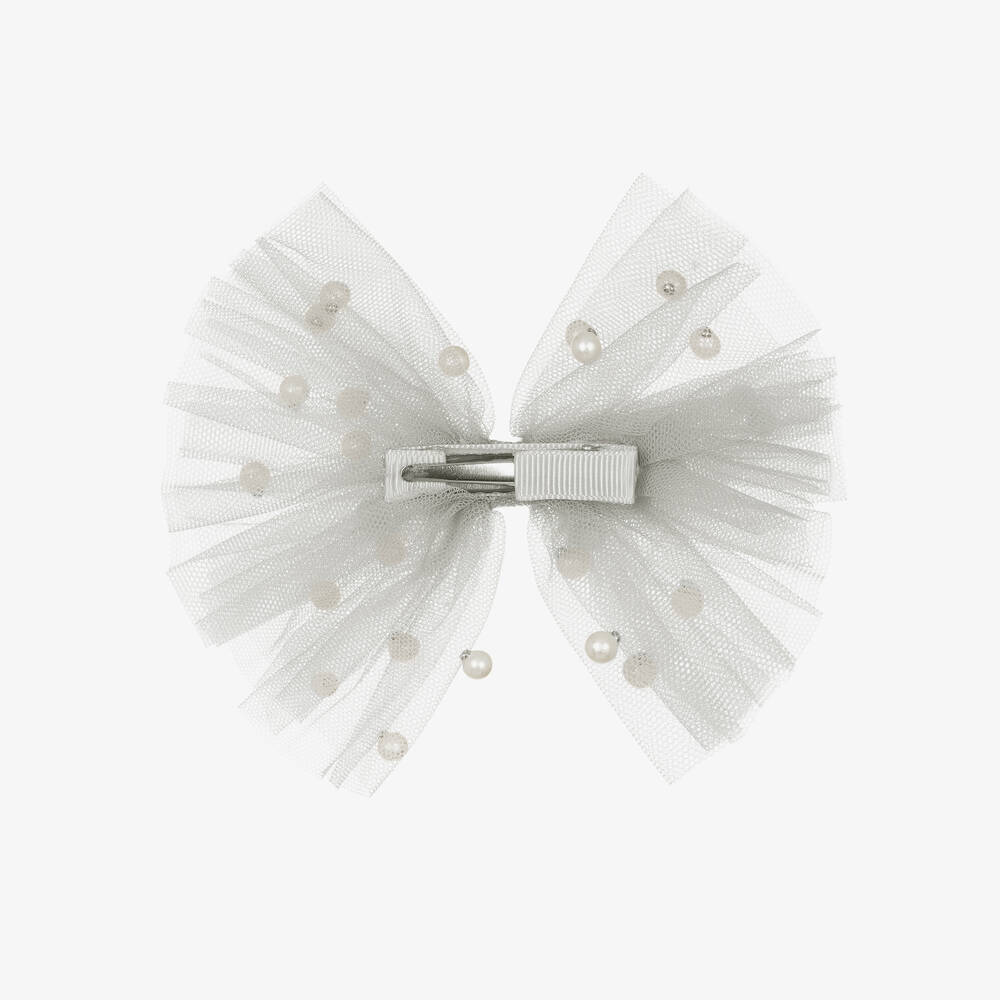 Cute Cute-مشبك للشعر تول لون رمادي للبنات (13 سم) | Childrensalon